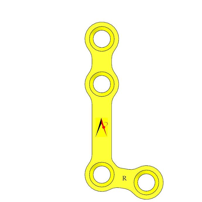 MINI PLATE L ANGLE  WITH BRIDGE RIGHT & LEFT (1.0mm, 10holes)
